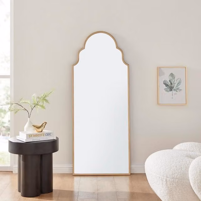 FurnitureboxUK Hima Gold Metal Framed Moroccan Arch Glam Wall Mirror