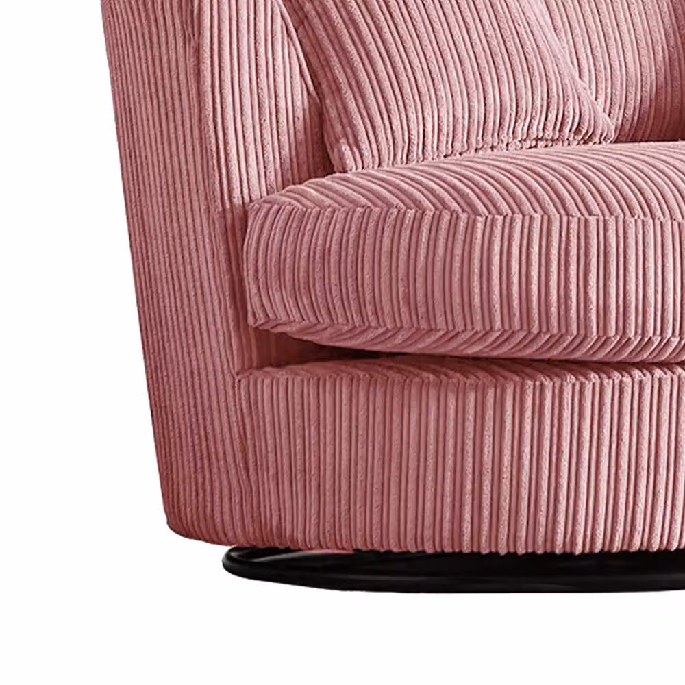 Furnishings For Less UK Luxor Pink Jumbo Cord 360 Degree Swivel Single Seater Chair – 2