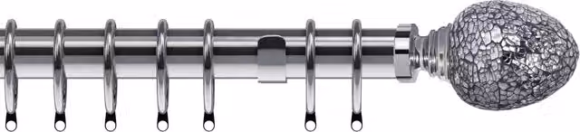 Terrys Alexia Mirror 35mm Metal Curtain Pole in Silver