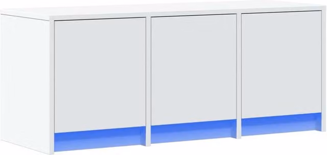 Berkfield Home Modern White TV Cabinet with Integrated LED Lighting, W/D/H: 97 x 34 x 40 cm