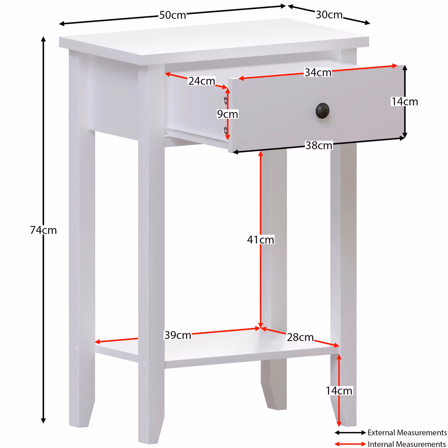 Vida Designs Windsor Wooden Console Table with Drawers in White – 2