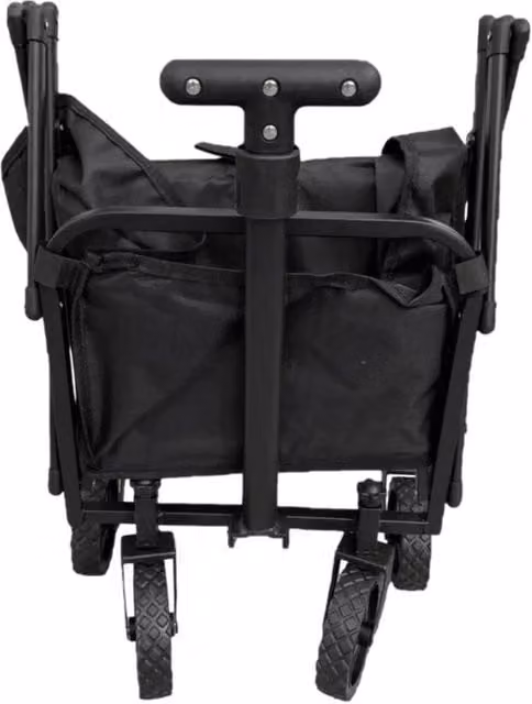NESTLUNE 50L Folding Garden Wagon and Beach Shopping Trolley in Black – 1