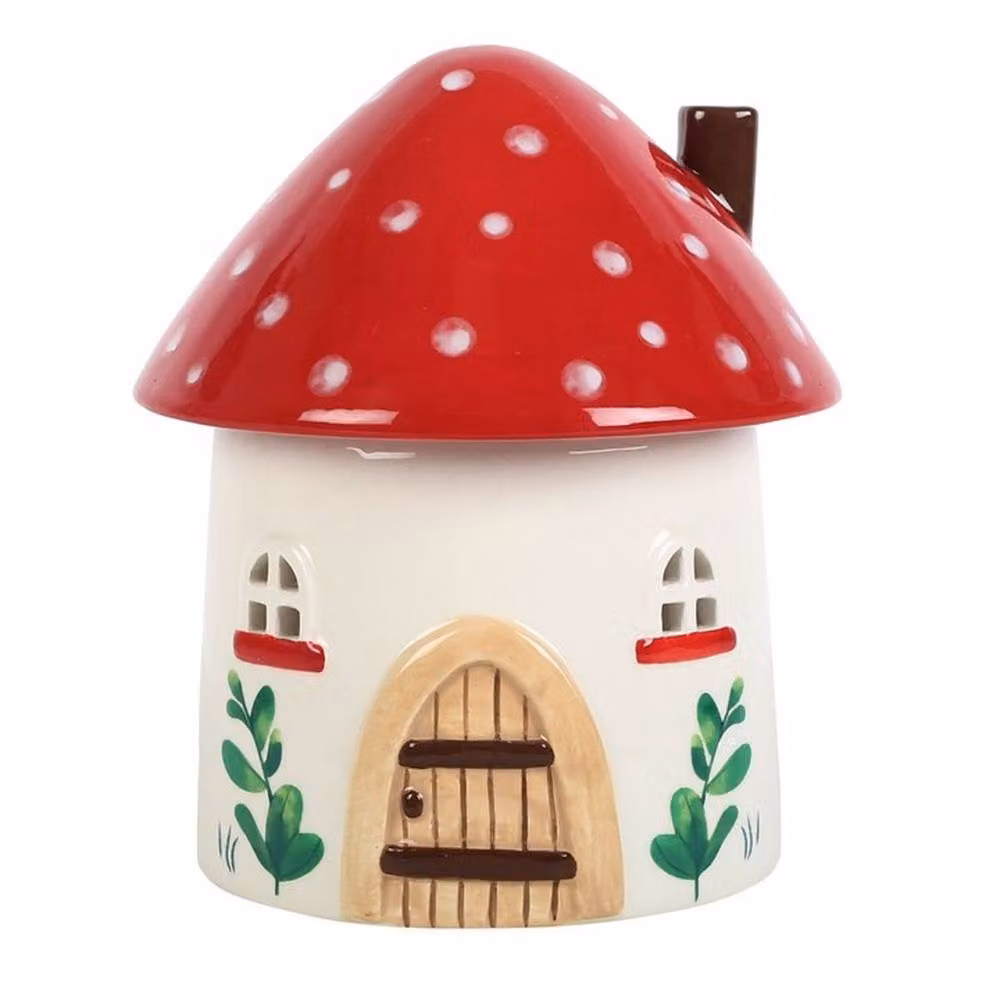 Uniqueful Mushroom House Ceramic Oil Burner and Wax Warmer in Multicolour – 2