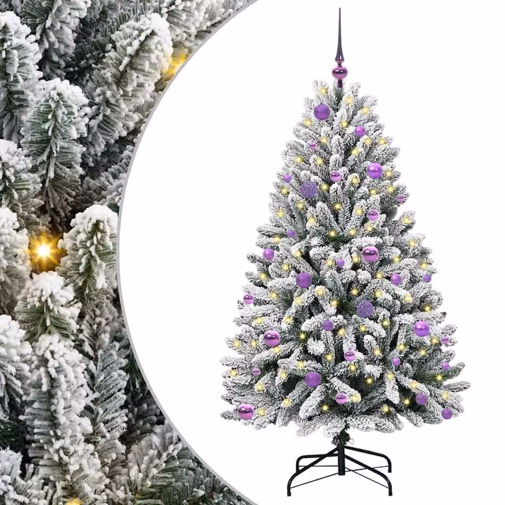Berkfield Home Elegant Artificial Christmas Tree in Green and White, Height: 150 cm – 3