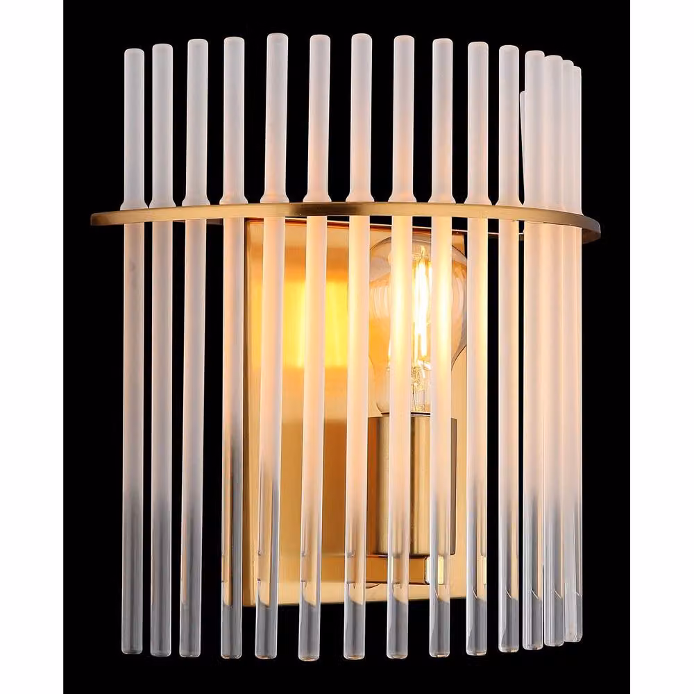 Netlighting Gorley Wall Lamp in Gold with White Opal Glass Shade, E27 – 2