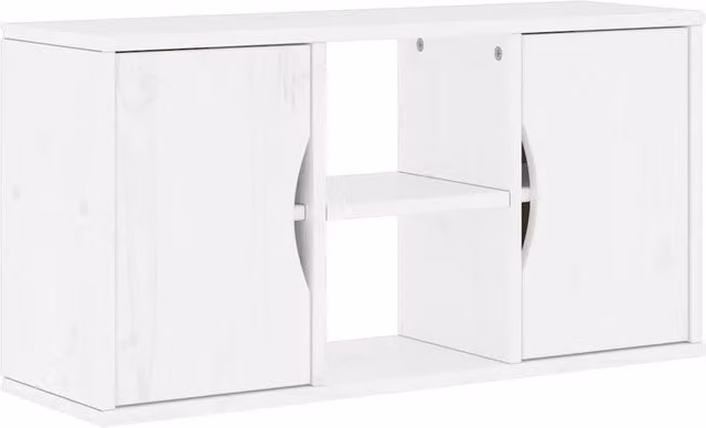Berkfield Home ODDA White TV Cabinet in Solid Pine Wood, W/D/H: 79 x 24 x 40 cm