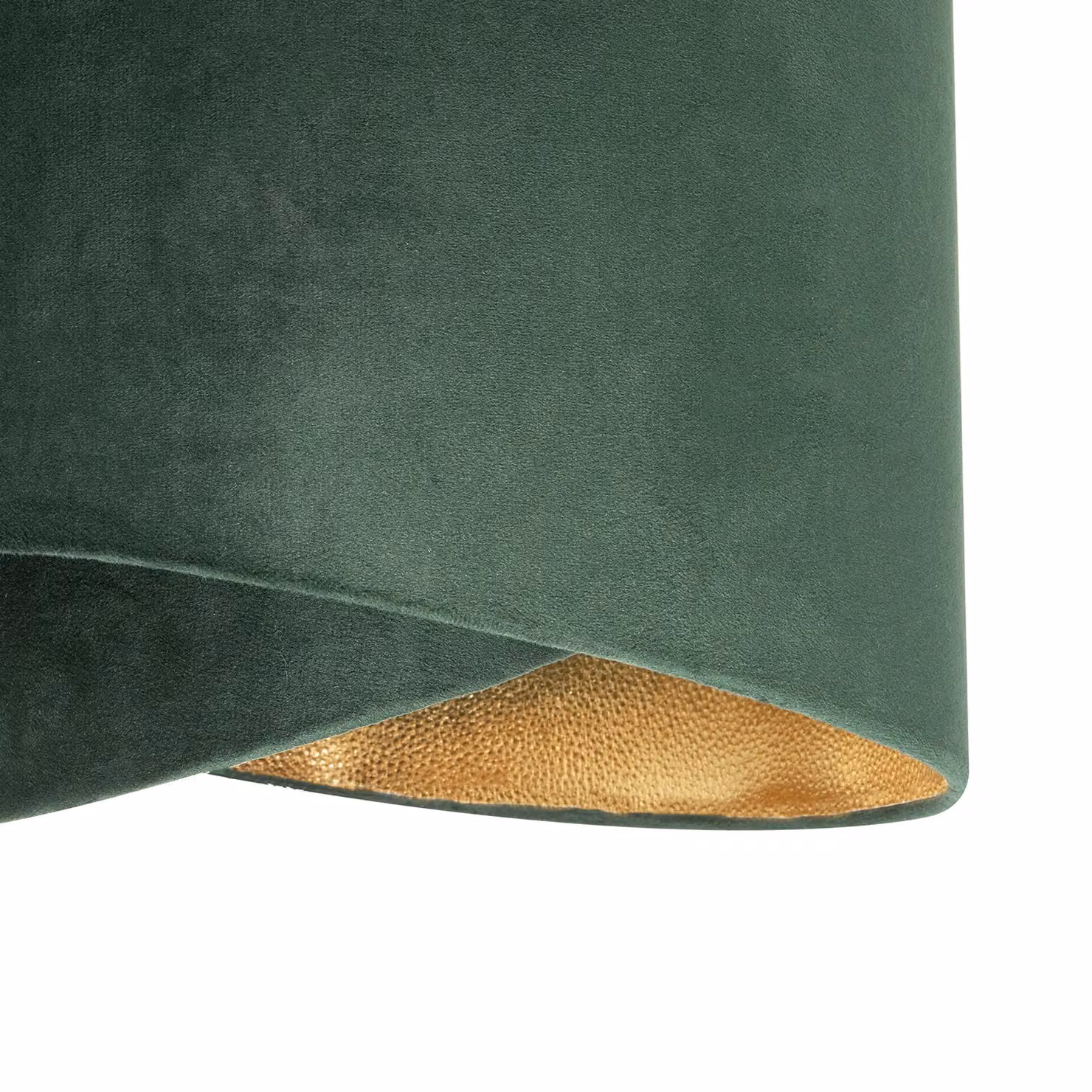 Happy Homewares Forest Green Velvet Fabric Pendant Shade with Gold Lining, Diameter: 35 cm, Height: 23 cm – 4
