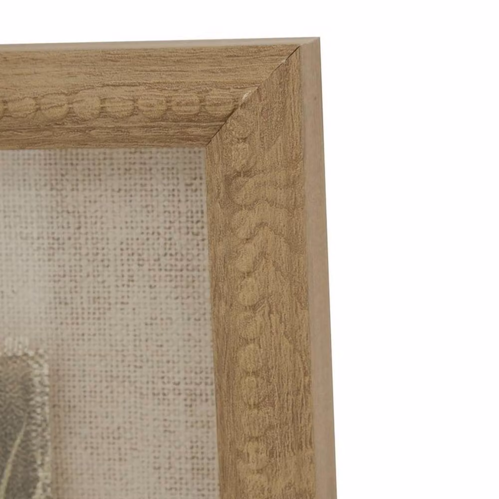 Lemon Pavilion Flora & Fauna Collection Avocet on Linen Beaded Frame Wall Art, Brown and Multicolour, H: 62.0 cm, W: 45.0 cm – 2