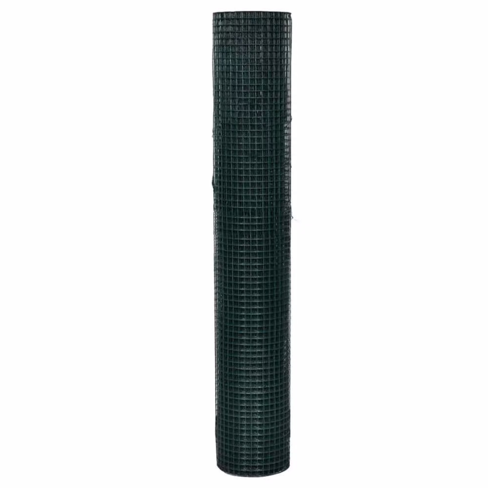 Berkfield Home Galvanised Steel Chicken Wire Fence with PVC Coating, Green, W: 1 m, L: 25 m – 3