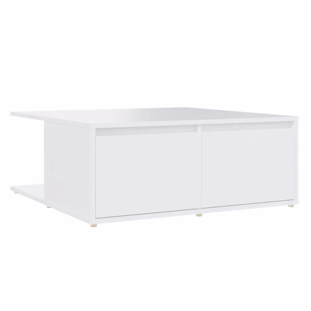 Berkfield Home White Square Coffee Table in Engineered Wood W/D/H: 80 x 80 x 31 cm – 2
