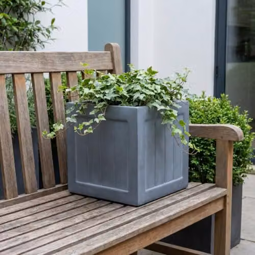 IDEALIST Grey Reinforced Stone Square Planter, 30 cm, 27L – 8