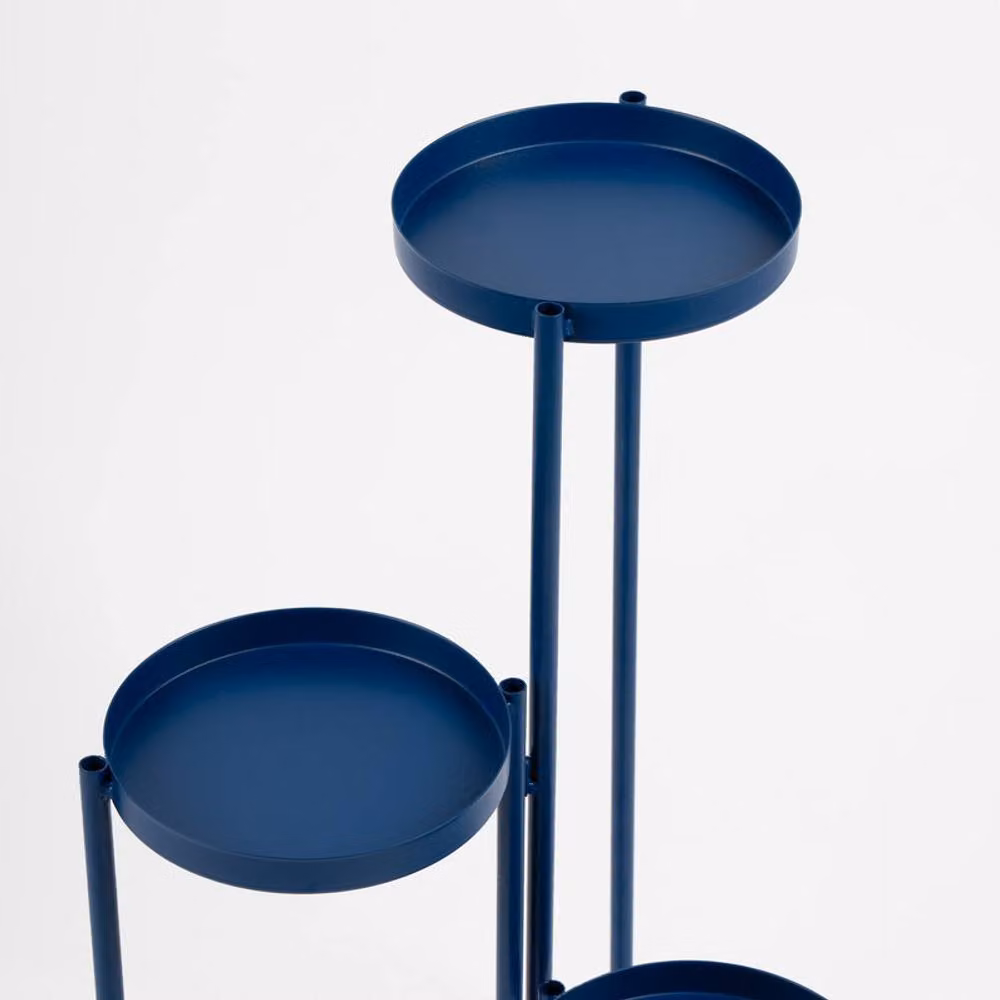 Scottish Everlastings Ltd Set of 3 Modern Round Metal Plant Stands in Matt Blue – 2