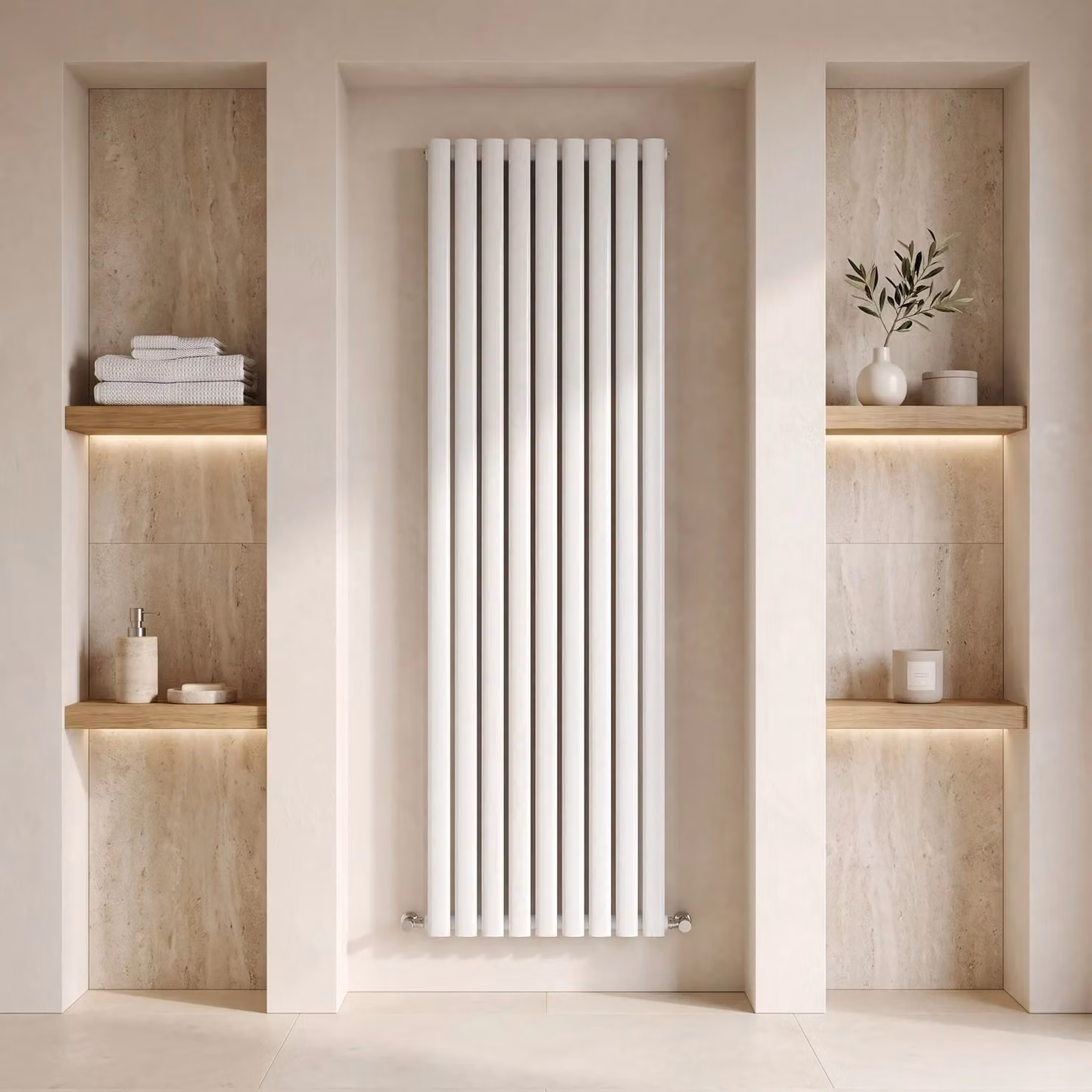 Balterley Vertical Double Panel Designer Radiator, Gloss White, H: 180 cm, W: 52.8 cm – 2