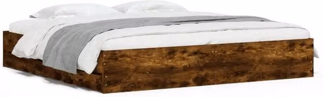 Berkfield Home Modern Bed Frame with Drawers in Smoked Oak Brown, W/D/H: 160 x 200 cm