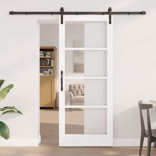 Berkfield Home Orkdal Minimalist Sliding Door with Hardware Set in White, W: 83 cm, H: 202 cm