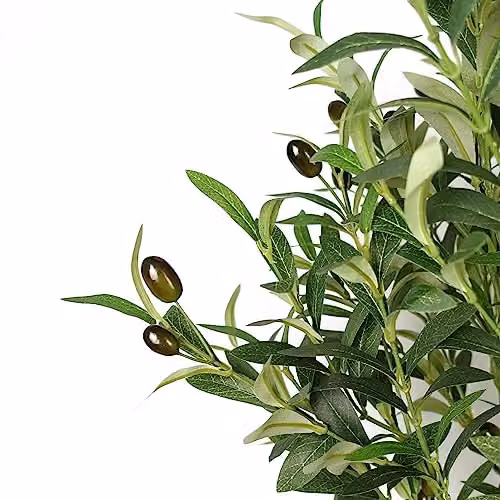 Leaf Design UK 160cm Artificial Green Olive Tree with 72 Olives in a Black Plastic Pot – 2