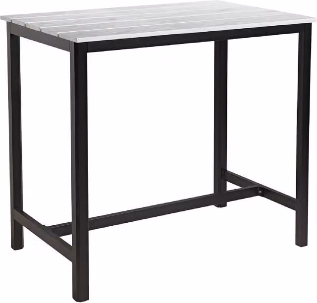 netfurniture Chelsea Rectangular Poseur Bar Table in White