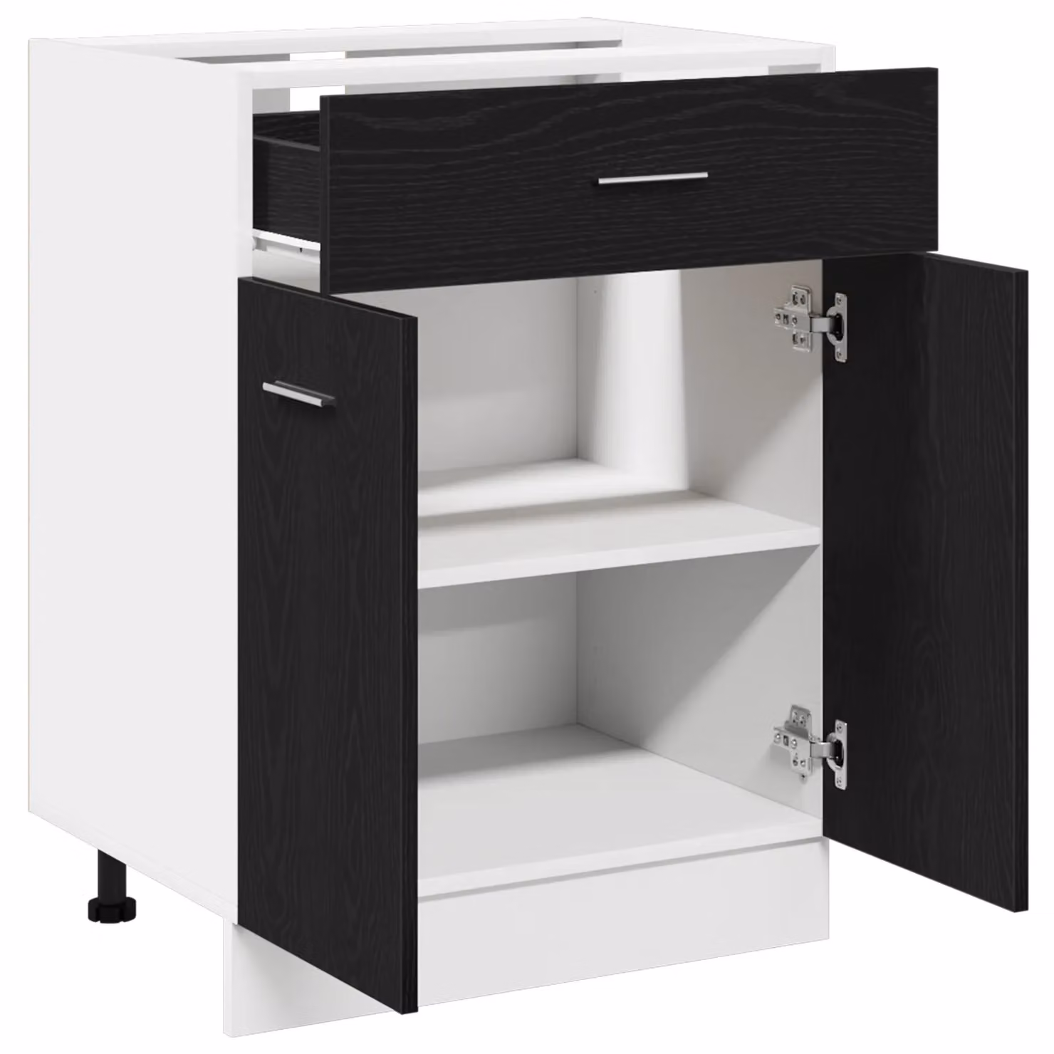 Berkfield Home Black Oak Drawer Base Cabinet, W/D/H: 60 x 46 x 81.5 cm – 3