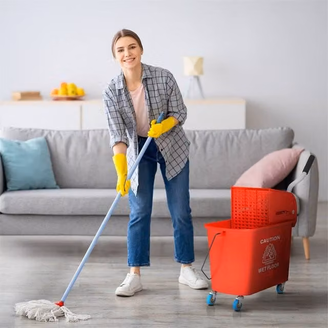 EONLION Red Compact Mop Bucket with Wringer