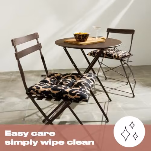 OHS 2 Pack Animal Print Outdoor Chair Seat Pads in Brown and Multicolour, W/D/H: 40 x 40 x 40 cm – 5