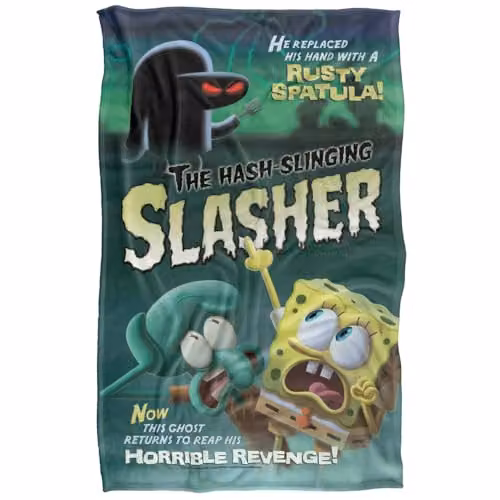 LOGOVISION Nickelodeon Spongebob Hash Slinging Slasher Multicolour Super Soft Silky Fleece Blanket – 1