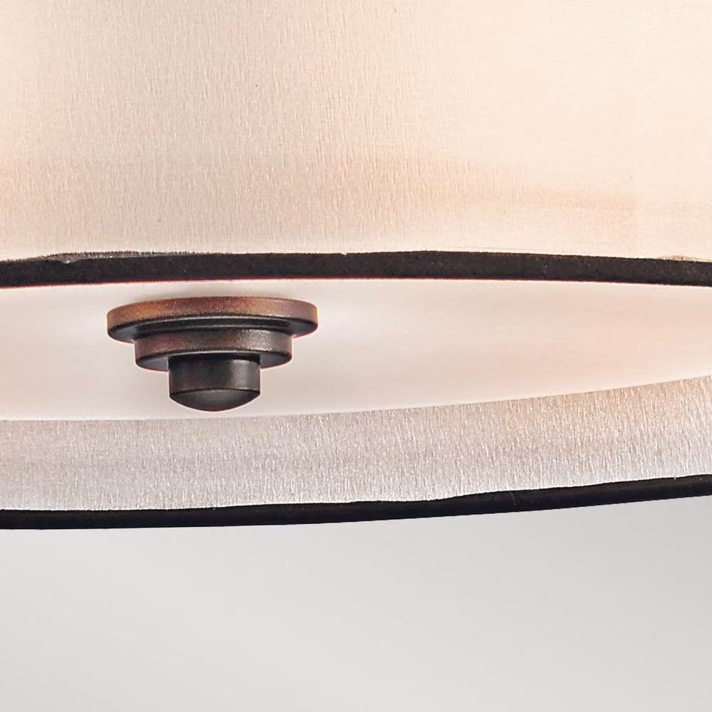 Netlighting Lacey 4 Light Large Round Ceiling Pendant in Mission Bronze and Brown with E27 Glass Shades – 3