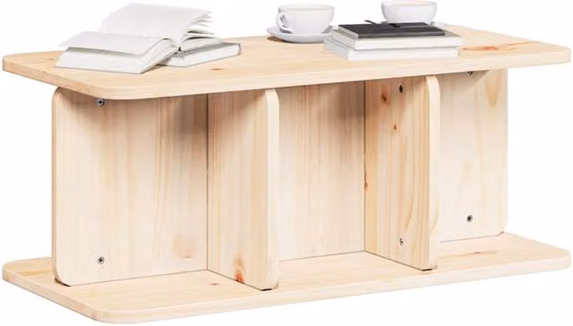 Berkfield Home Modern Rectangular Coffee Table in Natural Solid Pine Wood W/D/H: 80.0 x 39.5 x 33.5 cm