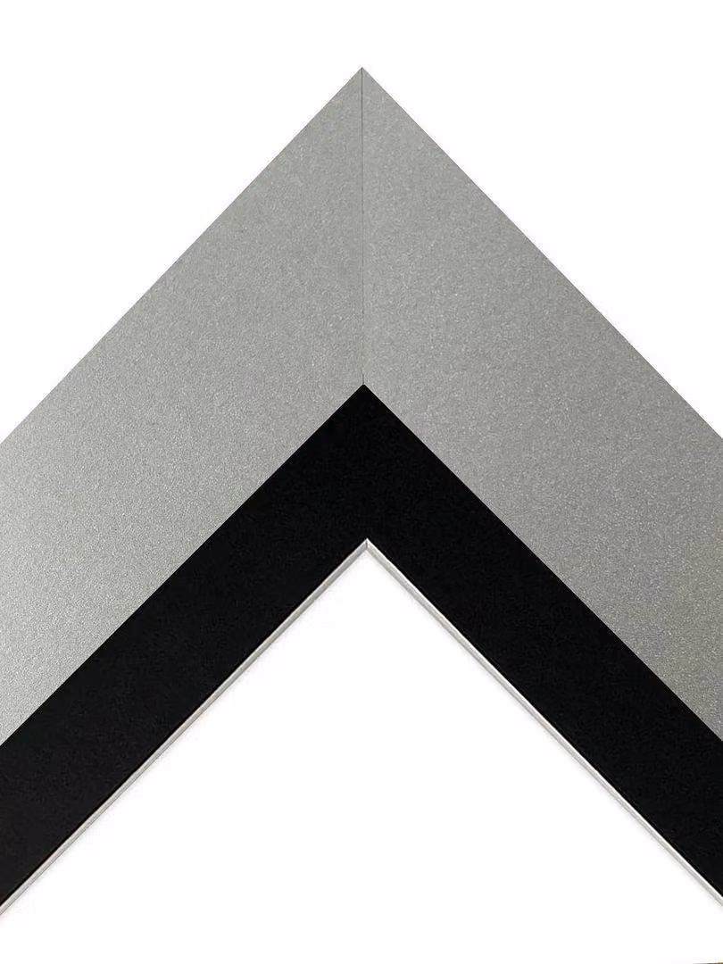 Frames & Mirrors 4U Metro Single Rectangular Picture Frame in Light Grey with Black Mount for A2 Images – 2