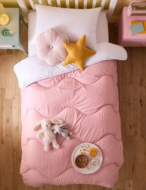 Nightlark Star 4.5 Tog Coverless Microfibre Duvet Set in Pink Mix for Adults
