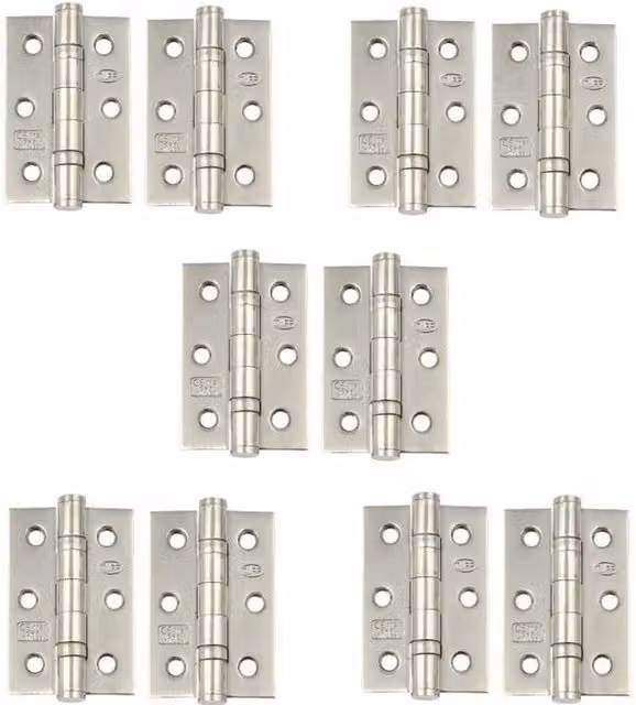 Golden Grace 5 Pairs of Screw-on Ball Bearing Hinges in Polished Chrome