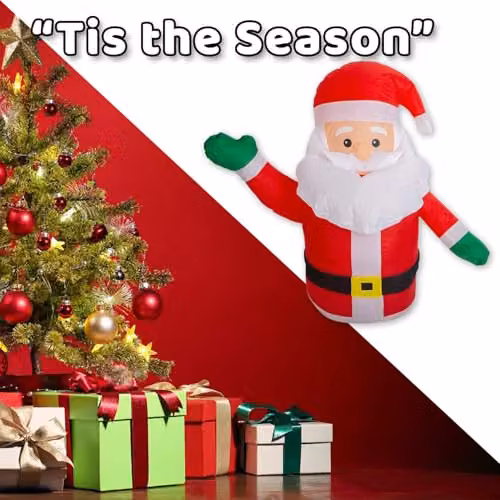 VFM e-Store Christmas Santa Inflatable Outdoor Decoration, Red and Multicolour, W: 107 cm, D: 105 cm – 5