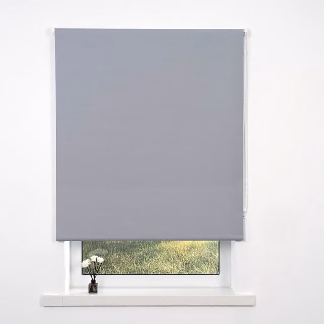 Divante Plain Blackout Roller Blind in Grey, Width: 120 cm