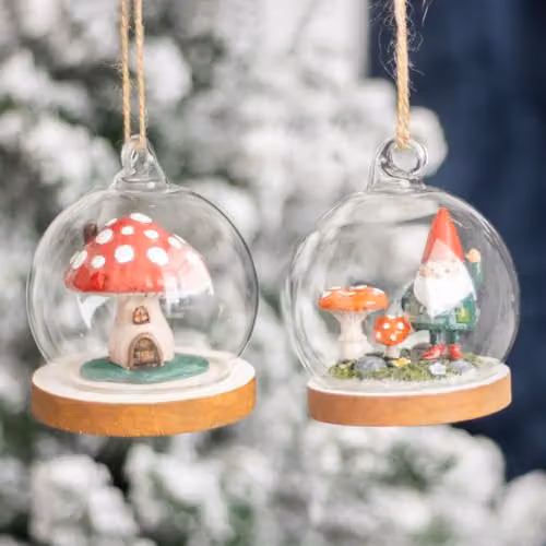 Something Different Wholesale Multicolour Mushroom House Glass Dome Hanging Decoration – 3