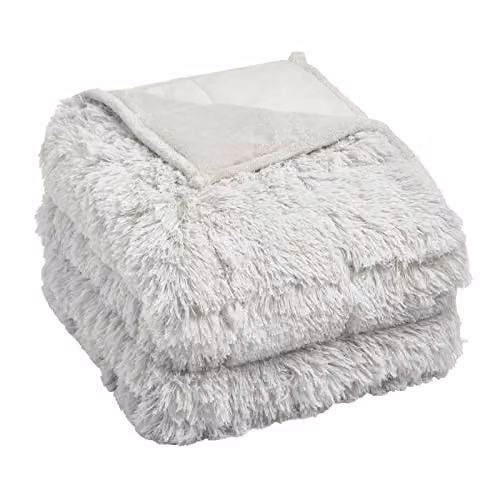 Sienna Silver Fleece Weighted Blanket for Adults, 6kg, W/D/H: 125 x 180 cm