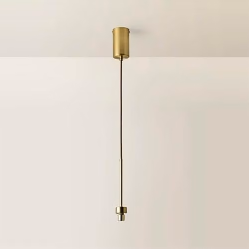 ValueLights Fiona Adjustable Single Pendant Ceiling Light in Gold/Brass with Thread Detail