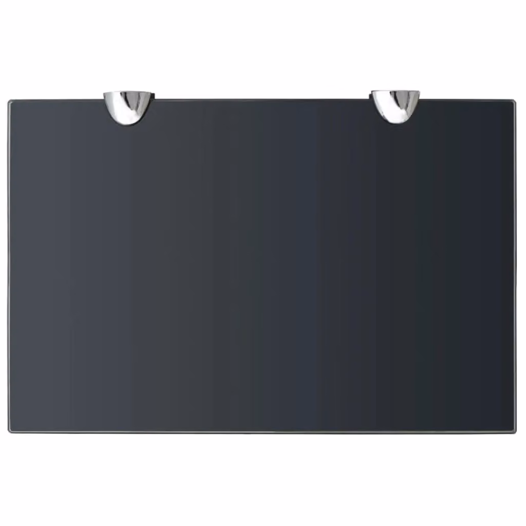 Berkfield Home Black Glass Floating Shelves, 2 Pack, W: 30 cm, D: 20 cm – 3