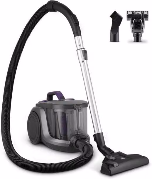 Swan Dustmaster Bagless Cylinder Vacuum Cleaner with HEPA Filter, 2-in-1 Motorised Brush, Extension Pole and Hard Floor Nozzle, Purple and Titanium, SC15840