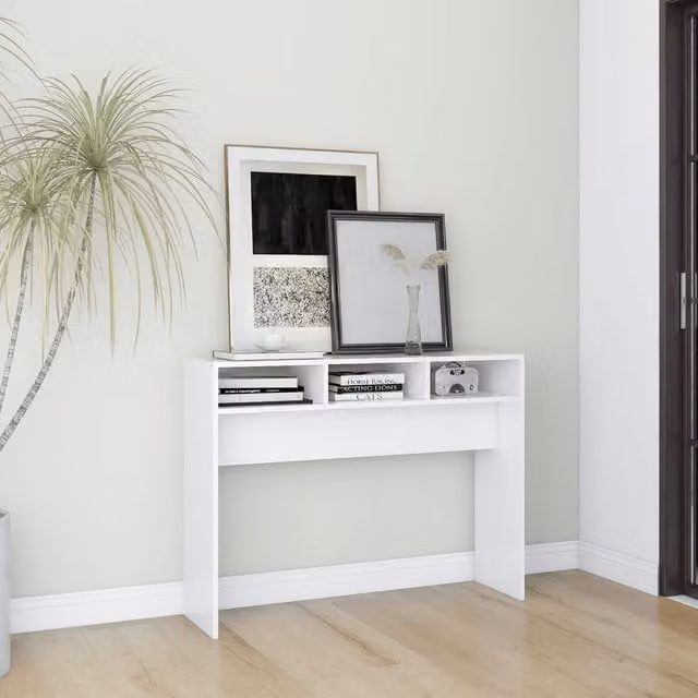 Berkfield Home White Minimalist Console Table, W/D/H: 105 x 30 x 80 cm – 1