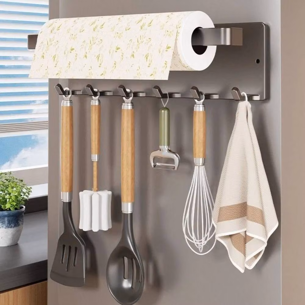 Kelvenix Grey Wall Mounted Magnetic Metal Paper Towel Holder – 2