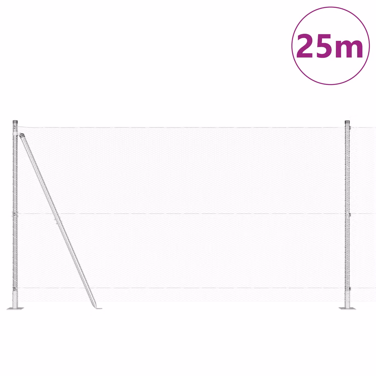 Berkfield Home Galvanised Steel Fencing Set of 2 in Silver, W: 1.2 m, H: 1.2 m – 2