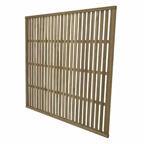 Forest Garden Brown Wooden Vertical Slatted Trellis Screen Pack of 3, W/H: 180 x 180 cm
