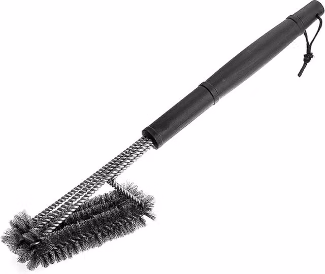 KDMK Heavy Duty Stainless Steel BBQ Grill Brush Cleaner in Black