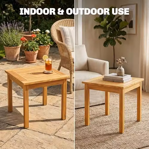 Outsunny Acacia Wood Coffee Table in Brown – 4