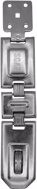 Scan Hinged Hasp and Staple in Galvanised Silver Steel