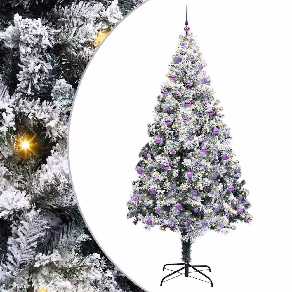 Berkfield Home Green Artificial Christmas Tree with 300 LEDs and Stand, Height: 240 cm – 2