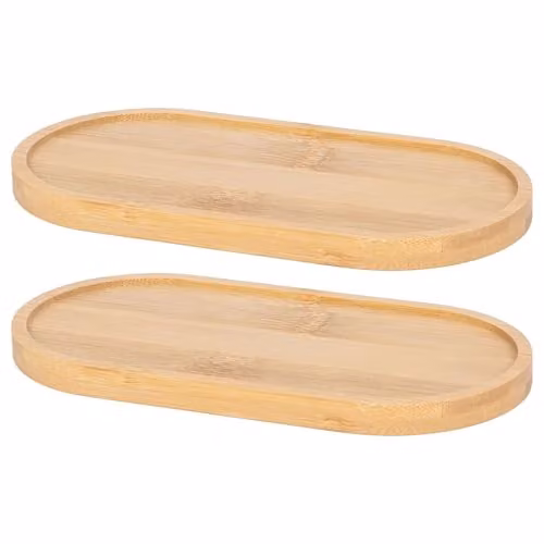 Harbour Housewares Bamboo Soap Dispenser Trays, Pack of 2, Brown, Width: 17.5 cm