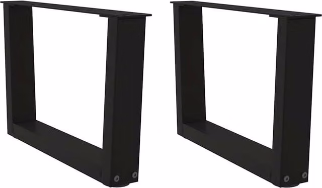 Berkfield Home V-Shape Dining Table Legs, 2 Piece Black Steel Set, Height: 60 cm – 1