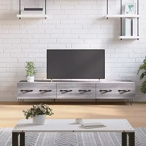 vidaXL TV Cabinet in Grey Sonoma, W: 150 cm, D: 36 cm, H: 30 cm – 2
