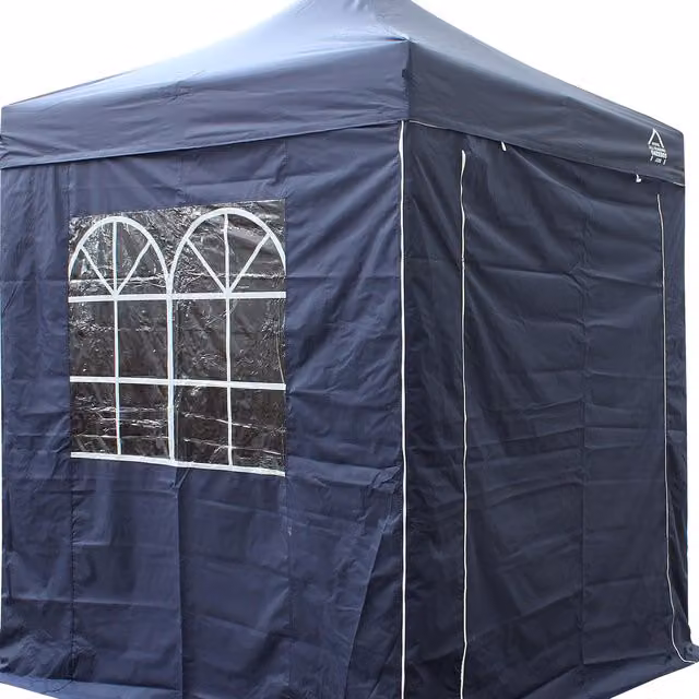 Navy Blue 2x2m Pop Up Gazebo with 4 Heavyweight Side Panels and Steel Frame