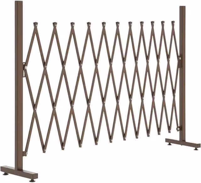 FLAVORA Brown Aluminium Alloy Movable Rectangular Freestanding Fence W/H: 300 x 103.5 cm